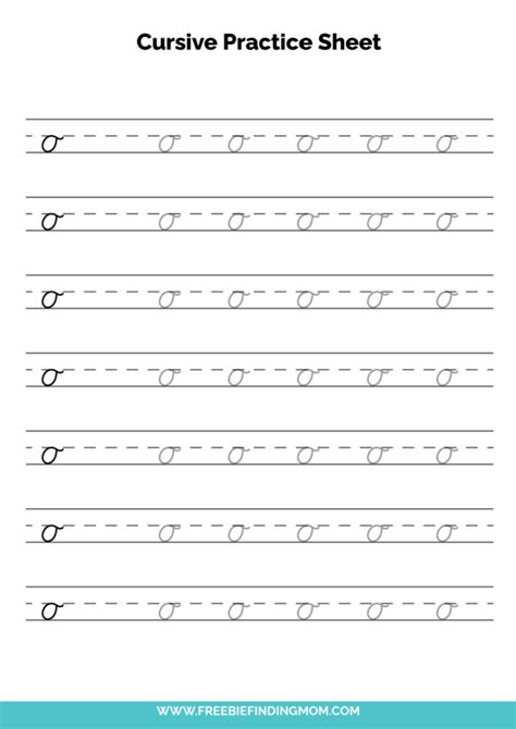 Free Printable Cursive Alphabet Practice Sheets: Lowercase O