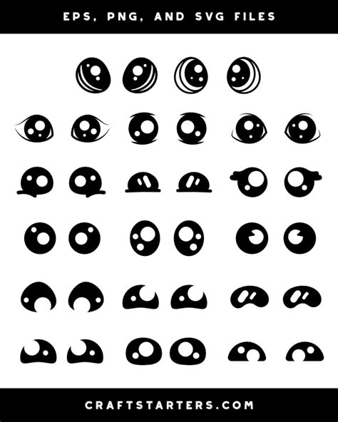 Cute Cartoon Eyes Silhouette Clip Art