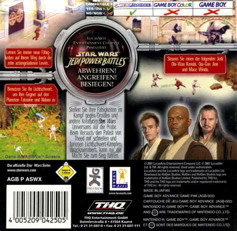 Star Wars: Jedi Power Battles (2001) Game Boy Advance box cover art - MobyGames