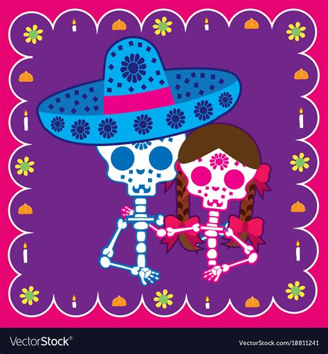 Couple day of the dead Royalty Free Vector Image