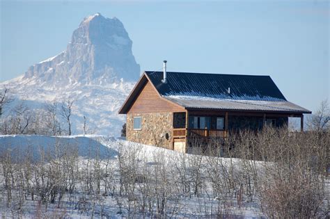 Cabin in the winter and landscape at Glacier National Park, Montana image - Free stock photo ...