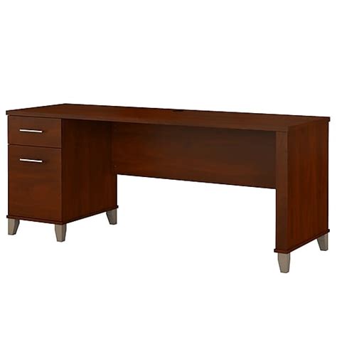 Bush Furniture Somerset 72"W Office Desk with Drawers, Hansen Cherry (WC81772) | Staples