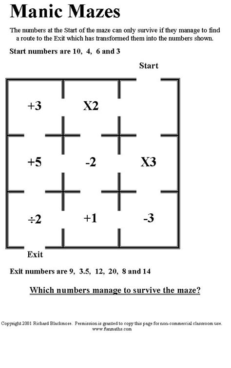 Free high school math worksheet from Funmaths.com | Fun math worksheets, High school math, Math ...