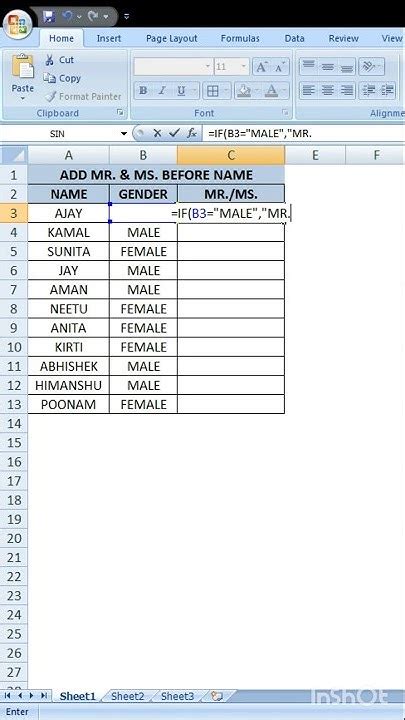 Add Mr & Ms before name | Excel me Mr. aur Ms kisi bhi name se phele kaise lagaye | #excel # ...