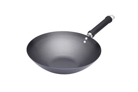 KitchenCraft World of Flavours Induction Safe Small Wok 20 cm Non Stick Carbon Steel Woks & Stir ...