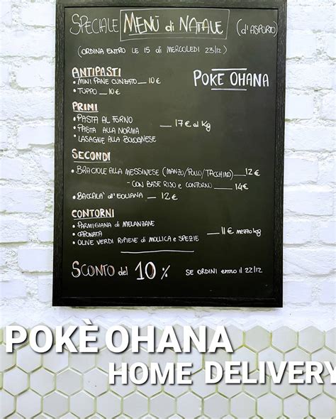 Menu at Pokè OHANA restaurant, Milan