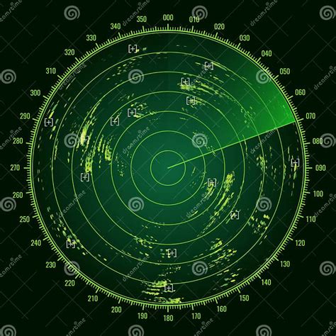 Ship Radar Screen, Military and NAVY Sonar Display Stock Illustration - Illustration of monitor ...