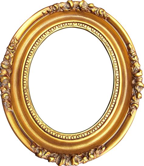 A Vintage Gold Washed Wood Gesso Oval Frame - Clip Art Library