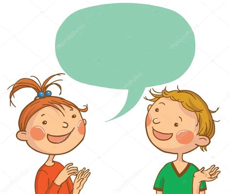 Two kids talking Stock Vector Image by ©kimazo #68481253