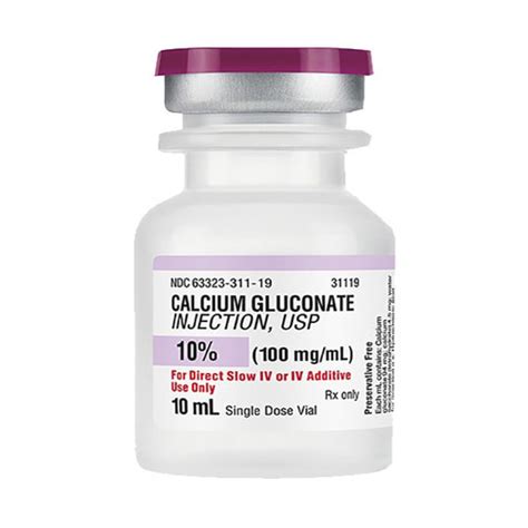 Calcium Gluconate, 100mg/mL, 10mL Vial | Bound Tree