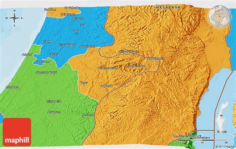 Political 3D Map of Jerusalem