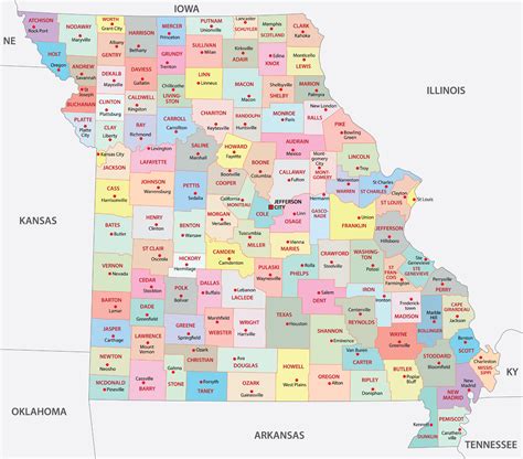 Missouri Counties Map | Mappr