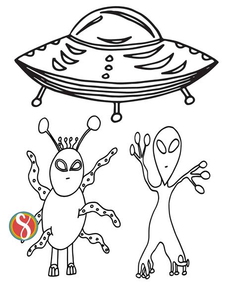 Free Alien Coloring Pages — Stevie Doodles