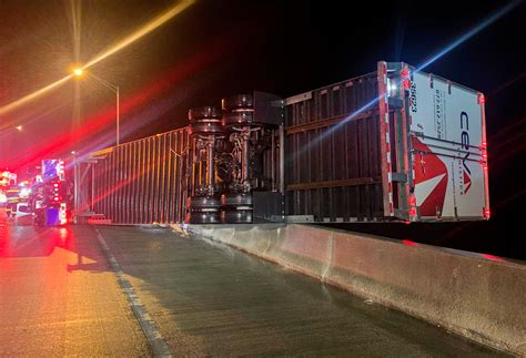 Truck Left Hanging Off Escambia Bay Bridge During Tornado Warning ...