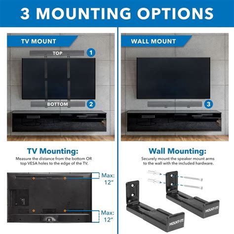 Mount-It! Soundbar Mount for TV & Wall Mounting | 2-in-1 Soundbar ...