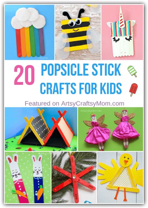 20 Simple Popsicle Stick Crafts for Kids to Make and Play