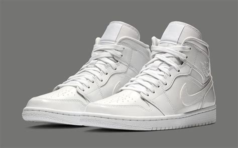 Available Now // White Patent Leather Air Jordan 1 Mid | HOUSE OF HEAT