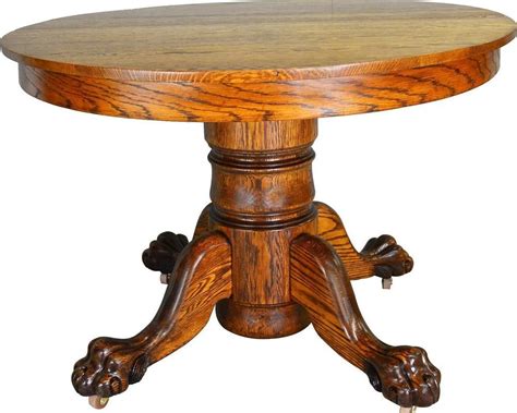 17401 Antique Claw Foot Round Oak Dining Table | Round oak dining table ...