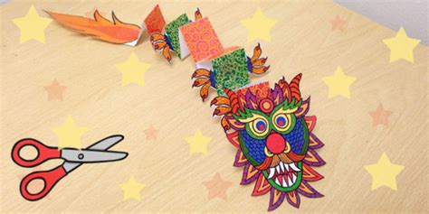 Chinese New Year Paper Craft - Chinese Dragon Template