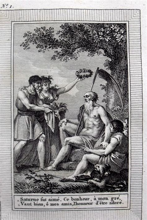 1796 SATURN Saturnus Roman Mythology Demoustier Original