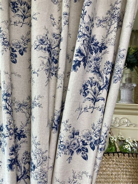 Set of 2 French Country Floral Curtains Farmhouse Linen - Etsy in 2023 ...