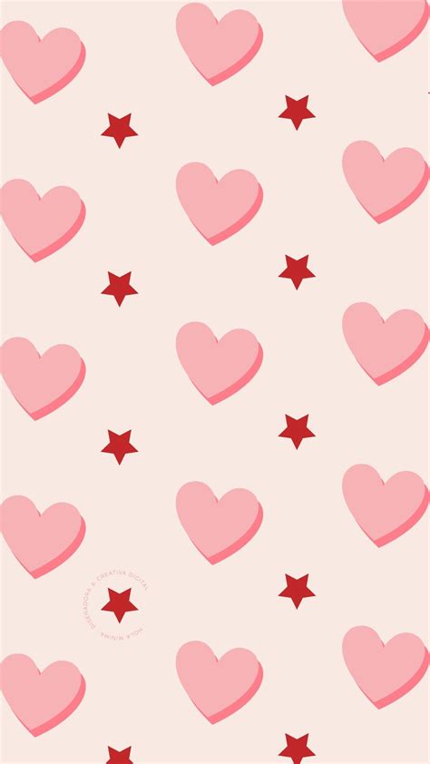 Background para celulares de estrellas y corazones rosas. Wallpaper ...