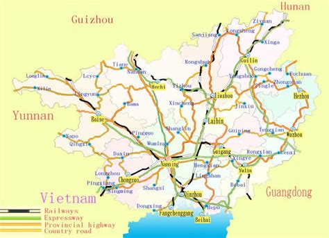 Guangxi Transportation Map - China Trekking Guide, Route, Map, Photo