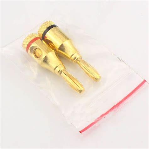 Set!Gold-plated Solder-free Banana Audio Cable Connector Plug Speaker Banana Connector Plug Wire ...