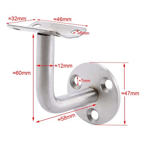 Stair Brackets Handrail Brackets for Staircases 5 Pack Stainless Steel Stair Banister Wall Mount ...