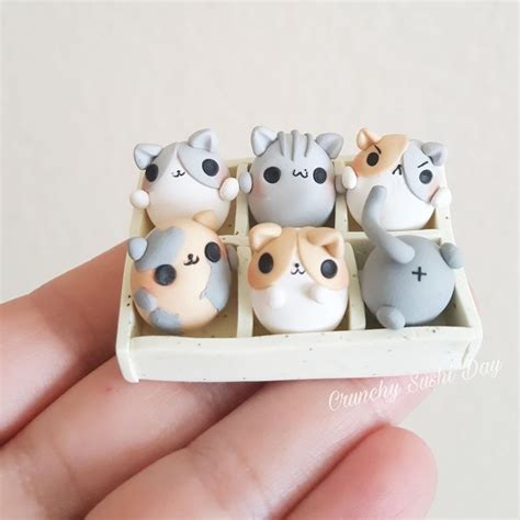 BOX OF KITTIES!!! polymer clay charms, clay charm, kawaii, chibi, resin Easy Polymer Clay ...