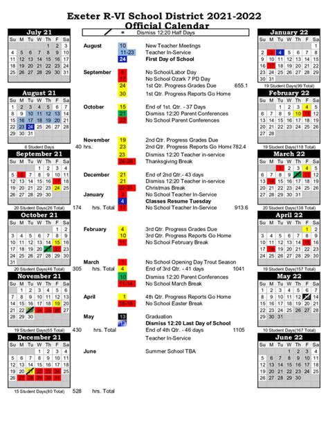 Exeter School District Calendar 2022 and 2023 - PublicHolidays.com