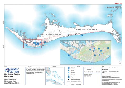 Hurricane Dorian Bahamas: Grand Bahama Reference Map (as of 02 Sep 2019 ...