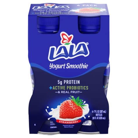 LaLa® Wild Strawberry Probiotic Yogurt Smoothies, 4 bottles / 7 fl oz - Foods Co.