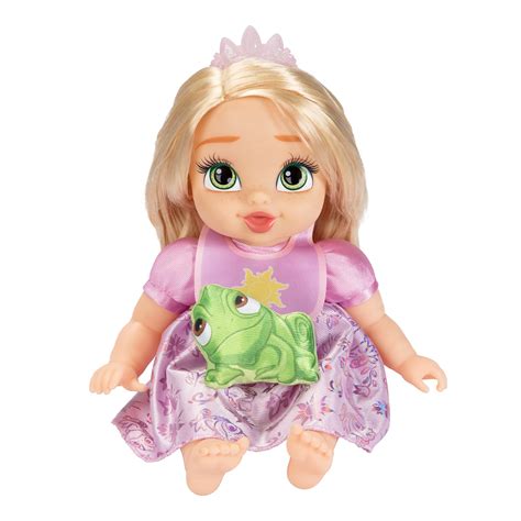 Buy Disney Princess Rapunzel Baby Doll Deluxe with Tiara, Carrier, Plush Friend, Pacifier, Bib ...