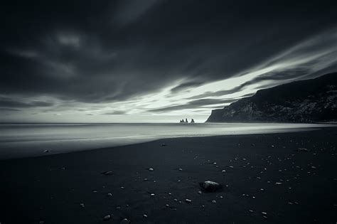 Seashore, dark, nature, sky, beach, sand, stones, HD wallpaper ...