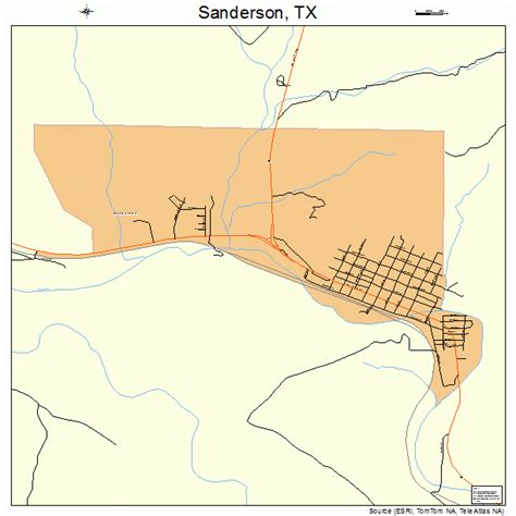 Sanderson Texas Street Map 4865084