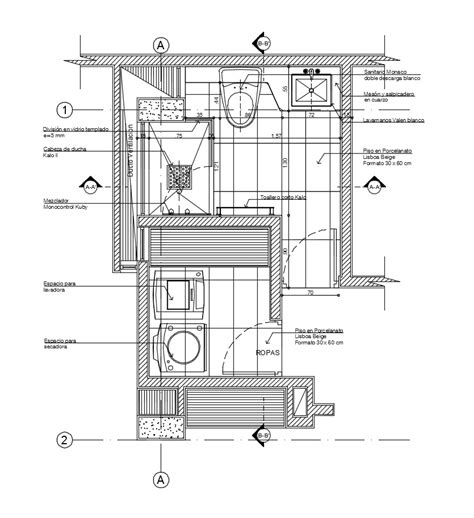 【Interior Design CAD Drawings】@Bathroom interiors design and detail in