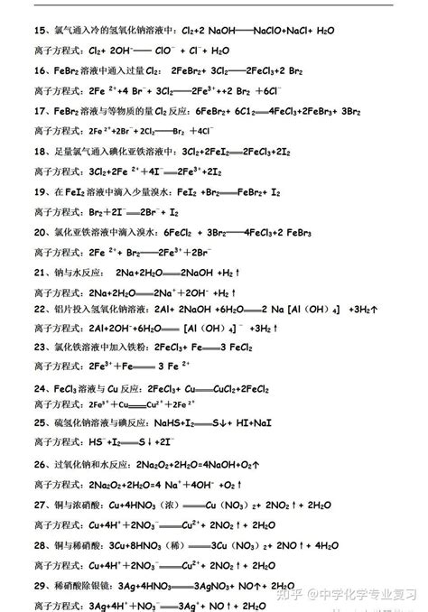 高中化学 离子化学方程式的正确书写 （梳理常考的） - 知乎