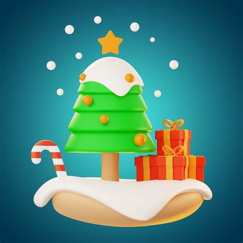 Premium Photo | Premium christmas tree and gift icon 3d rendering on isolated background