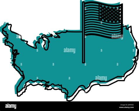 country outline flag united states usa icon image Stock Vector Image & Art - Alamy