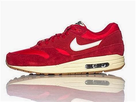 THE SNEAKER ADDICT: Nike Air Max 1 Red Suede/Gum Bottom Sneaker Available Now (Detailed Look)