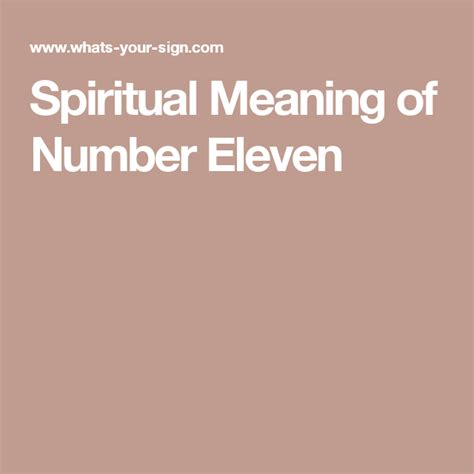 Spiritual Meaning of Number Eleven | Spiritual meaning, Meant to be, Spirituality