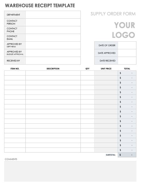 Download Free Excel Receipt Templates | Smartsheet