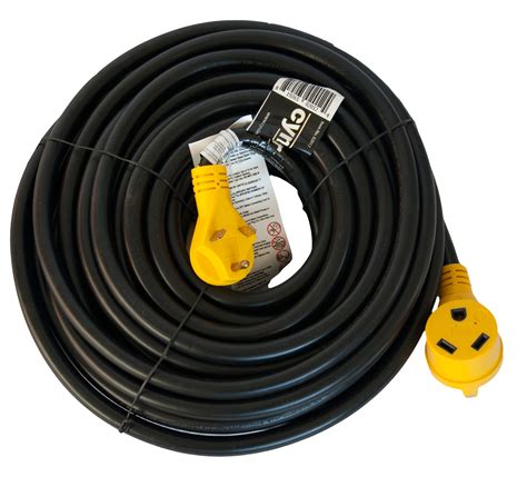 30 Amp Cynder RV Power Extension Cord 50' ft Yellow w/ Handle