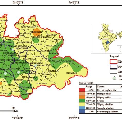 Soil EC (dS m -1 ) map of groundnut belt in the erstwhile Mahabubnagar... | Download Scientific ...