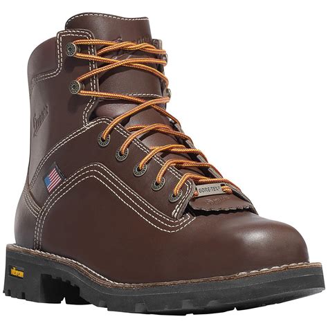 Men's Danner 6" Quarry USA GTX Waterproof Alloy Toe Work Boots, Brown - 614606, Work Boots at ...