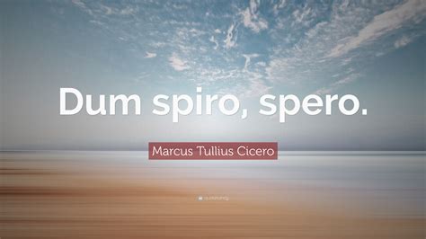 Marcus Tullius Cicero Quote: “Dum spiro, spero.”