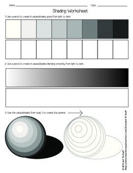 Shading Value Worksheet by Art 'n Stuff | Teachers Pay Teachers