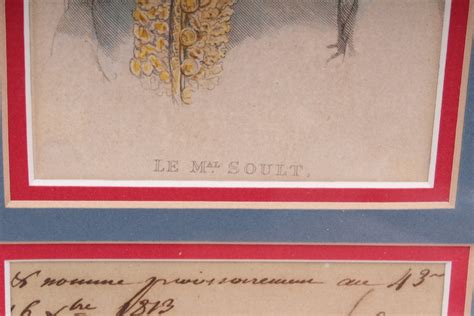 Marshal Nicholas Jean de Dieu Soult Portrait Engraving with Handwritten Battle Orders | EBTH