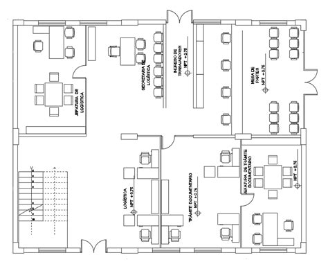 Office Floor Plan With Furniture Layout Drawing Free Download DWG File ...